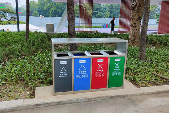 鋼制環(huán)衛(wèi)四分類(lèi)垃圾桶