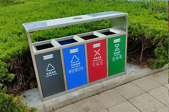 鋼制環(huán)衛(wèi)四分類(lèi)垃圾桶