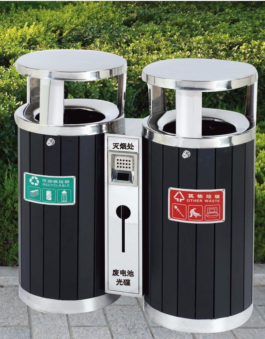 威海不銹鋼分類垃圾桶，萊蕪不銹鋼果皮箱